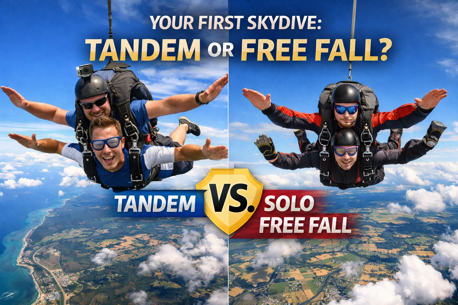 Your First Skydive: Tandem or Solo Free Fall? What You Need to Know Before You Jump